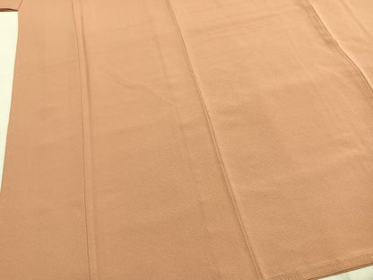 平和屋着物●上質な色無地　一斤染色　正絹　逸品　未使用　AABI1207fy