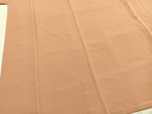平和屋着物●上質な色無地　一斤染色　正絹　逸品　未使用　AABI1207fy