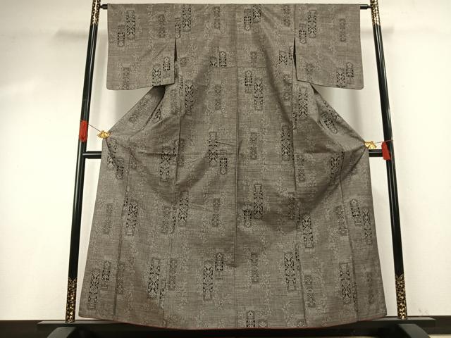 平和屋着物●本場大島紬　カタス9マルキ　吉祥花文　正絹　逸品　AABI1208fy