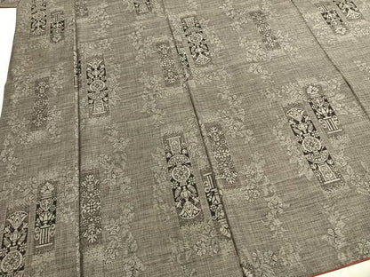 平和屋着物●本場大島紬　カタス9マルキ　吉祥花文　正絹　逸品　AABI1208fy