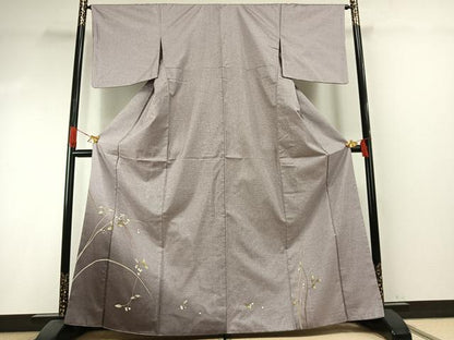 平和屋着物●本場大島紬　染大島　訪問着　枝花文　金彩　正絹　逸品　AABI1209fy
