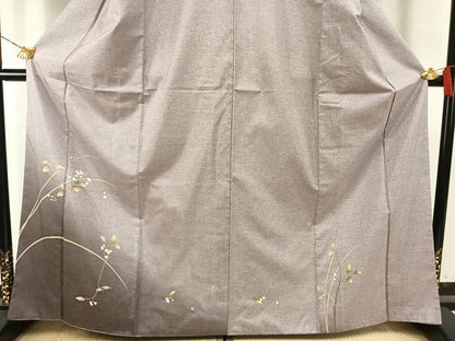 平和屋着物●本場大島紬　染大島　訪問着　枝花文　金彩　正絹　逸品　AABI1209fy