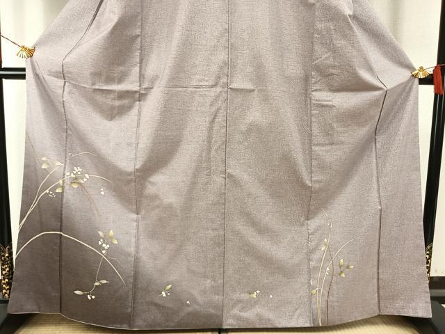 平和屋着物●本場大島紬　染大島　訪問着　枝花文　金彩　正絹　逸品　AABI1209fy