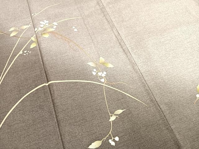 平和屋着物●本場大島紬　染大島　訪問着　枝花文　金彩　正絹　逸品　AABI1209fy