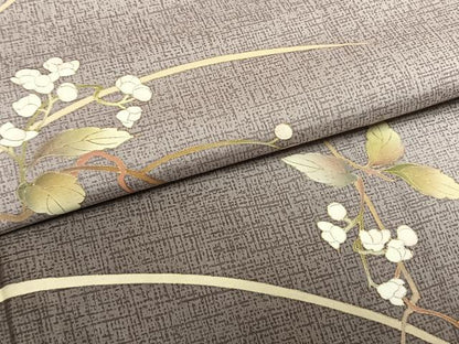 平和屋着物●本場大島紬　染大島　訪問着　枝花文　金彩　正絹　逸品　AABI1209fy