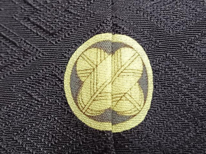 平和屋着物●上質な色無地　松皮菱地紋　深紫色　正絹　逸品　AABI1211fy