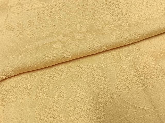 平和屋着物●上質な色無地　唐草地紋　砥粉色　正絹　逸品　AABI1213fy
