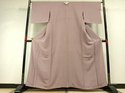 平和屋着物●上質な色無地　薄柿色　正絹　逸品　未使用　AABI1214fy