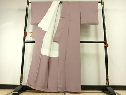 平和屋着物●上質な色無地　薄柿色　正絹　逸品　未使用　AABI1214fy