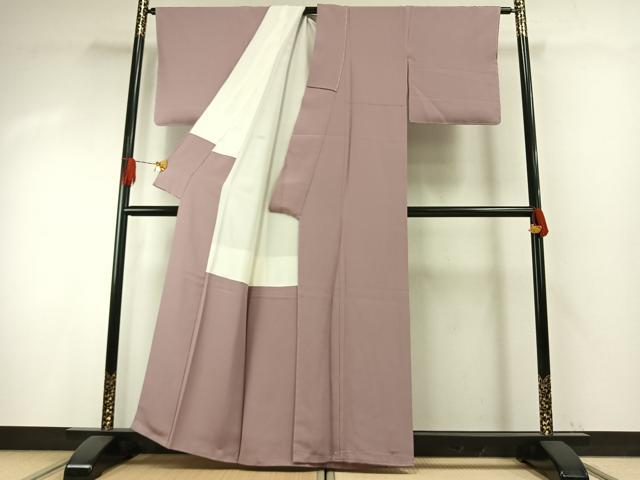 平和屋着物●上質な色無地　薄柿色　正絹　逸品　未使用　AABI1214fy