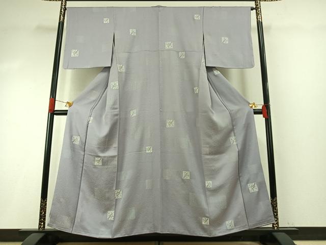 平和屋着物●上質な小紋　色紙文　金彩　正絹　逸品　未使用　AABI1218fy