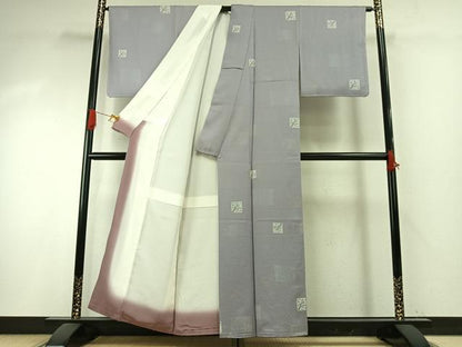 平和屋着物●上質な小紋　色紙文　金彩　正絹　逸品　未使用　AABI1218fy