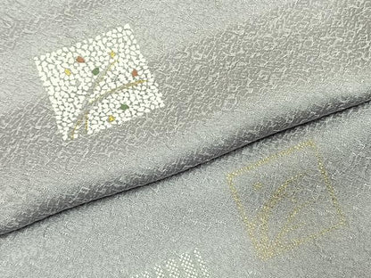 平和屋着物●上質な小紋　色紙文　金彩　正絹　逸品　未使用　AABI1218fy