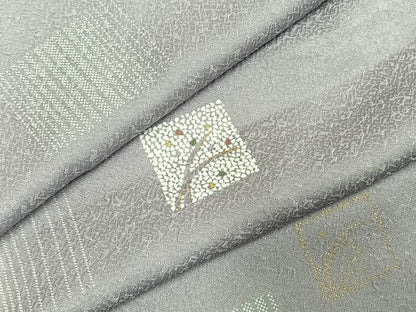平和屋着物●上質な小紋　色紙文　金彩　正絹　逸品　未使用　AABI1218fy