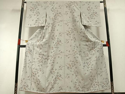 平和屋着物●ぜんまい紬　萩文　正絹　逸品　AABI1219fy