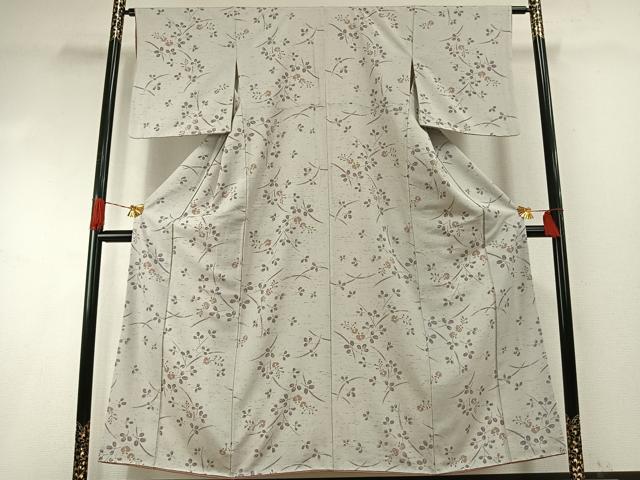 平和屋着物●ぜんまい紬　萩文　正絹　逸品　AABI1219fy