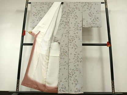 平和屋着物●ぜんまい紬　萩文　正絹　逸品　AABI1219fy