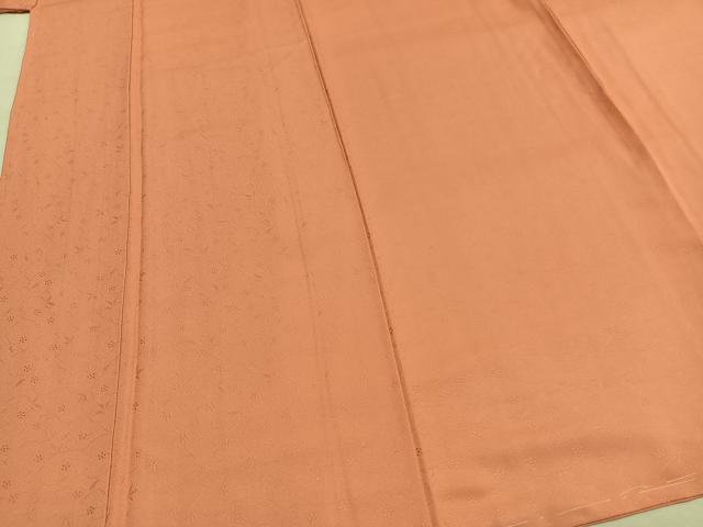 平和屋着物●本加賀友禅作家　藤村加泉　色無地　草花地紋　東雲色　正絹　逸品　未使用　AABI1225fy