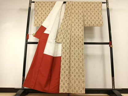 平和屋着物●上質な紬　琉球絣　正絹　逸品　AABI1226fy