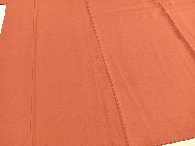 平和屋着物●本加賀友禅作家　毎田仁郎　色無地　草花地紋　浅緋色　正絹　逸品　未使用　AABI1227fy
