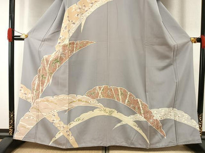 平和屋着物●訪問着　友禅　雪芝文　金彩　正絹　逸品　AABI1228fy