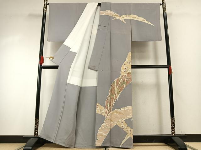 平和屋着物●訪問着　友禅　雪芝文　金彩　正絹　逸品　AABI1228fy