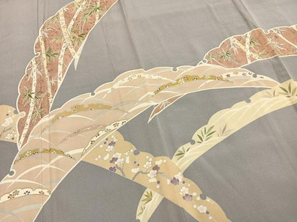 平和屋着物●訪問着　友禅　雪芝文　金彩　正絹　逸品　AABI1228fy