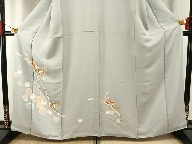 平和屋着物●訪問着　友禅　草花文　金彩　正絹　逸品　AABI1230fy