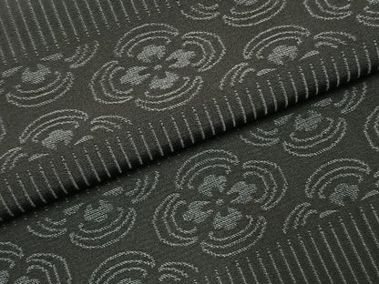 平和屋着物●お召　横段花文　正絹　逸品　AABI1231fy