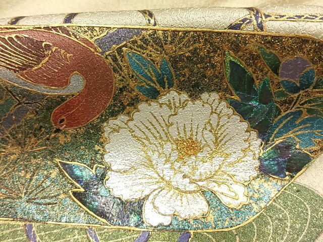 平和屋着物●訪問着　花鳥文箱文　暈し染め　金銀彩　正絹　逸品　AABI1232fy