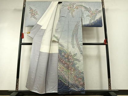 平和屋着物●訪問着　辻が花　暈し染め　金彩　正絹　逸品　AABI1233fy