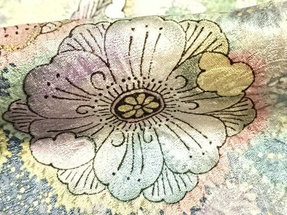 平和屋着物●訪問着　辻が花　暈し染め　金彩　正絹　逸品　AABI1233fy