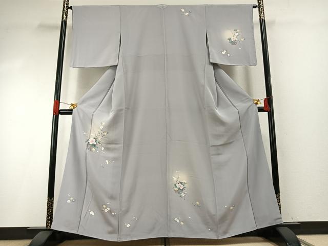 平和屋着物●訪問着　友禅　草花文　ほたる暈し　正絹　逸品　AABI1234fy