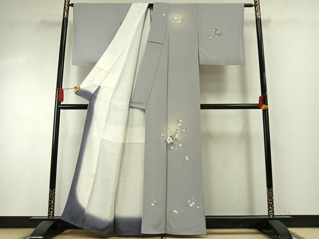 平和屋着物●訪問着　友禅　草花文　ほたる暈し　正絹　逸品　AABI1234fy