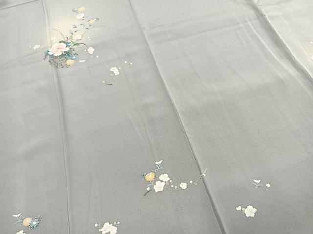 平和屋着物●訪問着　友禅　草花文　ほたる暈し　正絹　逸品　AABI1234fy