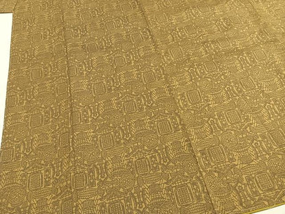 平和屋着物●上質な小紋　紬地　型染め　正絹　逸品　AABI1238fy