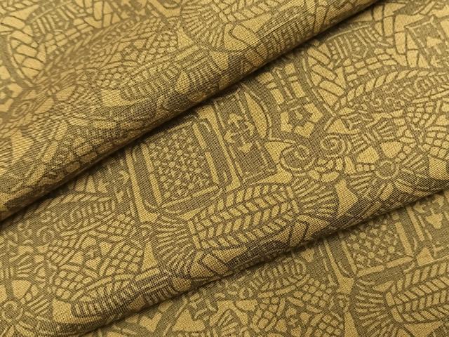 平和屋着物●上質な小紋　紬地　型染め　正絹　逸品　AABI1238fy