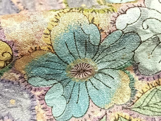 平和屋着物●訪問着　辻が花　暈し染め　金彩　銀通し地　正絹　逸品　AABI1240fy