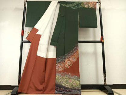 平和屋着物●訪問着　辻が花　絞り　暈し染め　金彩　正絹　逸品　AABI1242fy