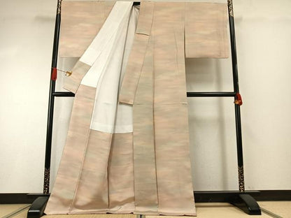 平和屋着物●上質な小紋　作家物　霞文　ロング丈　正絹　逸品　AABI1246fy