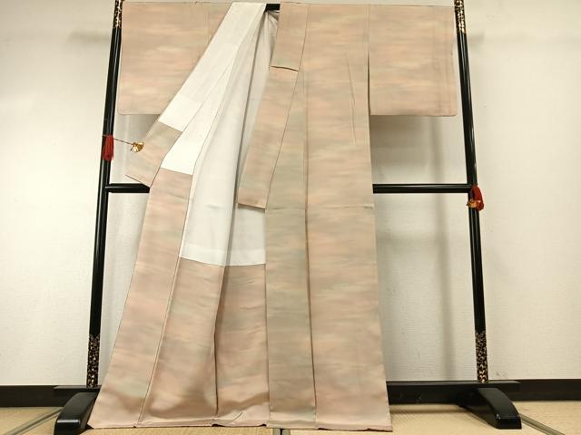 平和屋着物●上質な小紋　作家物　霞文　ロング丈　正絹　逸品　AABI1246fy