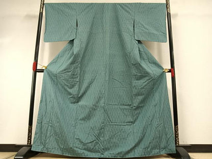 平和屋着物●上質な紬　よろけ縞　やまと誂製　正絹　逸品　未使用　AABI1252fy