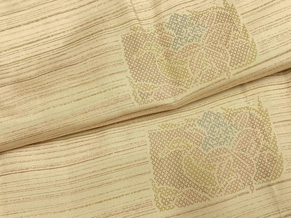 平和屋着物●長襦袢　無双仕立て　花鳥文　やまと誂製　正絹　逸品　AABI1253fy