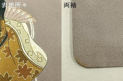 平和屋着物●金彩友禅作家　金彩の魔術師　堀省平　金煌織　色留袖　人物色紙重ね花文　本金使用　正絹　逸品　AABI1256fy