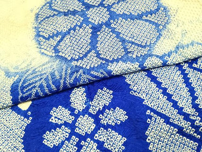 平和屋着物●訪問着　総絞り　草花文　暈し染め　正絹　逸品　AABI1257fy