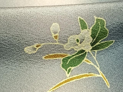 平和屋着物●岸田匡司　小紋　草花文　暈し染め　ロング丈　正絹　逸品　AABI1258fy