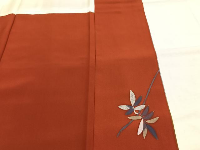 平和屋着物●染色作家　草野一騎　訪問着　手描き　枝花文　暈し染め　金彩　正絹　逸品　AABI1260fy