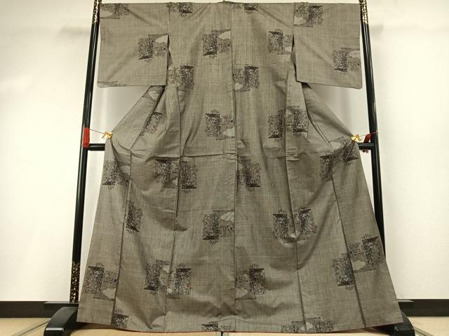 平和屋着物●本場大島紬　カタス9マルキ　色紙重ね花文　正絹　逸品　AABI1261fy