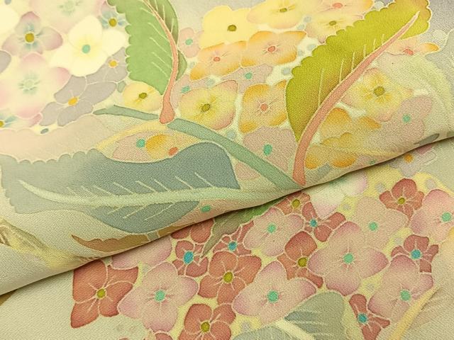 平和屋着物●本加賀友禅作家　百貫華峰　色留袖　紫陽花　アジサイ　暈し染め　正絹　逸品　AABI1264fy