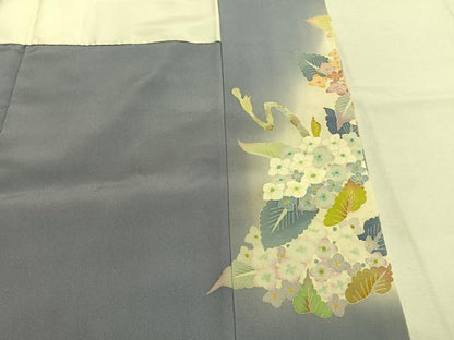 平和屋着物●本加賀友禅作家　百貫華峰　色留袖　紫陽花　アジサイ　暈し染め　正絹　逸品　AABI1264fy